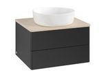 Villeroy und Boch Antao Waschtisch-Unterschrank K18013PD 60x36x50cm, Waschbeckenplattenfarbe botticino, black matt lacquer