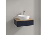 Villeroy und Boch Antao Waschtisch-Unterschrank K07151HG 60x19x50cm, Hahnloch, Waschbeckenplattenfarbe honey oak, midnight blue matt lacquer