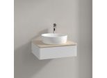 Villeroy und Boch Antao Waschtisch-Unterschrank K07153GF 60x19x50cm, Hahnloch, Waschbeckenplattenfarbe botticino, glossy white lacquer