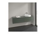 Villeroy und Boch Antao Waschtisch-Unterschrank K27150HL 160x36x50cm, Hahnloch, Waschbeckenplattenfarbe Lack, leaf green matt lacquer