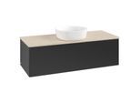 Villeroy und Boch Antao Waschtisch-Unterschrank K32013PD 120x36x50cm, Waschbeckenplattenfarbe botticino, black matt lacquer