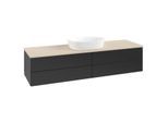 Villeroy und Boch Antao Waschtisch-Unterschrank K25013PD 160x36x50cm, Waschbeckenplattenfarbe botticino, black matt lacquer