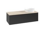 Villeroy und Boch Antao Waschtisch-Unterschrank K34013PD 120x36x50cm, Waschbeckenplattenfarbe botticino, black matt lacquer