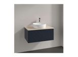 Villeroy und Boch Antao Waschtisch-Unterschrank K30113HG 80x36x50cm, Waschbeckenplattenfarbe botticino, midnight blue matt lacquer