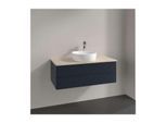 Villeroy und Boch Antao Waschtisch-Unterschrank K20153HG 100x36x50cm, Hahnloch, Waschbeckenplattenfarbe botticino, midnight blue matt lacquer