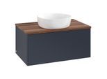 Villeroy und Boch Antao Waschtisch-Unterschrank K30012HG 80x36x50cm, Waschbeckenplattenfarbe warm walnut, midnight blue matt lacquer