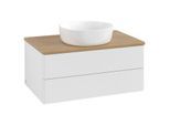 Villeroy und Boch Antao Waschtisch-Unterschrank K19111GF 80x36x50cm, Waschbeckenplattenfarbe honey oak, glossy white lacquer