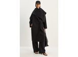 Oversized Sjaalkraag Geknoopte Jas