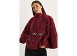 Oversized Pluche Jas met Kraag