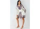 Gestrikt Mini-Jurk met V-hals in Paisley