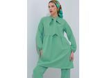 Langes Tunika- und Hosen-Set mit Hemdkragen