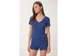 V-hals Knopjes Pyjama Set