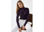 Hoge Kraag Drapé Detail Blouse
