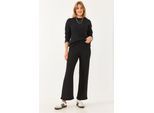 Rippenstruktur Crew-Neck Pullover und Hose Set