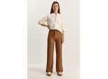 Hoge Taille Wijde Pijpen Nepleer Broek