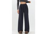 Streifenweite Leg Pleated Palazzo-Hose