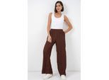 Weite Texturierte Pull-On-Hosen