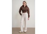 Hochtaillierte Pull-On Gerade-leg-Hosen mit Taschen