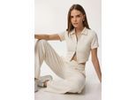 Hochtaillierte weite Bein Hose & Jacke Ko-Ord Set