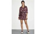 Kariertes Oversized Hemd und Rock-Set