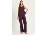 V-hals Katoenen Blouse-Broek Twee-Piece Set