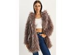 Oversized Hoody Faux Fur Jacket