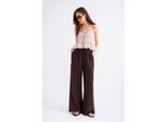 Hoge Taille Textured Mousseline Stof Broek