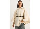 Gestructureerde Overdreven Button-Up Overjas