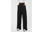Hochtaillierte elastische Crepe Palazzo-Hose