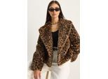 Overmaat Leopardprint Nepleren Jas