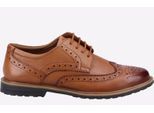 Hush Puppies Verity Leren Damesschoenen In Het Zandkleurige Brogue Model