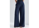 Elastische Taille Plissee Palazzo-Hose