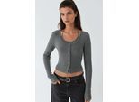 Gestructureerd Crew Neck Lange Mouwen 2-delig Set Top