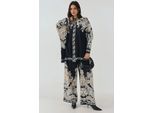 Bedrucktes Hochwaist-Kimono-Hosen-Set
