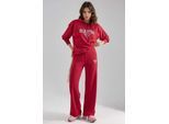 Modal Touch Geborduurd Hoodie Tweedelige Set