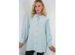 Lange Loose Fit Blouse met Baby-kraag en Strikdetail