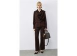 Sjaal Gedetailleerde Blouse en Hoge Taille Wijde Broek Twee-Piece Set
