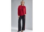 Modal Touch Kapuzen-Sweatshirt & gestreifte Detail-Hosen Set