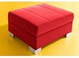 Hocker DOMO COLLECTION "TURAH 85x61x40 cm, mit moderner Steppung", rot, B:85cm H:40cm T:61cm, Microfaser PRIMABELLE (100% Polyester);Struktur ( 85% Polyester, 15% Acryl);NaturLEDER (Echtes Rindsleder in Sitz und Rücken. Korpus in passendem Kunstleder SOFTLUX bezogen.);Kunstleder SOFTLUX/Struktur ( 100% Polyester), Hocker, Polsterhocker, passend zur Serie