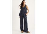 V-hals Katoenen Blouse-Broek Twee-in-één Set