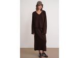 V-hals Gebreide Trui & Rok Co-ord Set
