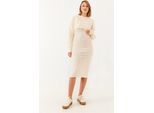 Geribbelde Gebreide Co-Ord Set met Ronde Hals