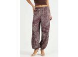 Musterisierte Baggy-Fit Elastische Beinformhose mit Taschen