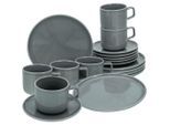 Creatable Kaffeeservice, Grau, Keramik, 18-teilig, 250 ml,250 ml, Essen & Trinken, Geschirr, Geschirr-Sets, Kaffeeservice