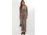 Accessoire Detail Blouse & Broek Twee-Stuk Set