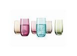 Leonardo Gläserset Sora, Mehrfarbig, Glas, 6-teilig, 390 ml, 23.4x14x15.6 cm, Essen & Trinken, Gläser, Gläser-Sets