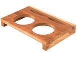 Tablett CS KOCH-SYSTEME "XANTEN für Mini-Töpfe, Birkenholz", braun, B:20cm H:4,4cm L:30cm T:4,4cm Ø:20cm, Holz, Tabletts, für zwei Mini-Töpfe passend
