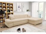 Ecksofa DOMO COLLECTION "MORIC 300x172 cm, XXL-Sofa mit viel Platz, L-Form, auch in Cord", beige (creme), B:300cm H:80cm T:172cm, Kunstleder SOFTLUX / Struktur (90% Polyester/ 10% Polyacryl);Microfaser PRIMABELLE (100% Polyester)/ Struktur (90% Polyester/ 10% Polyacryl), Sofas, Ecksofa, wahlweise mit Bettfunktion und Armteilverstellung, Cord