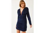 Bodycon Mini-jurk met Rimpeldetails en V-hals