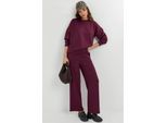 Modal Touch Rundhals Sweatshirt & Weite Beinform Hose Zweiteiliges Set